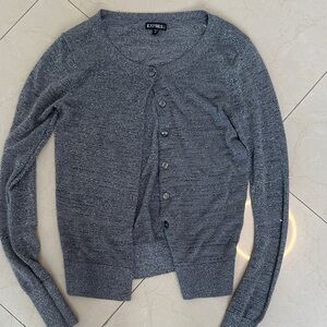 Express Women's Charcoal Button-Up Cardigan